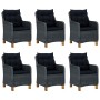 Set comedor jardín 9 piezas cojines ratán sintético gris oscuro de vidaXL, Conjuntos de jardín - Ref: Foro24-3060185, Precio:...