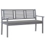 Banco de jardín 3 plazas madera eucalipto gris y cojín 150 cm de vidaXL, Bancos de jardín - Ref: Foro24-3061051, Precio: 228,...