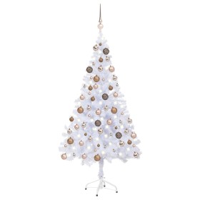 Árbol de Navidad artificial con luces y bolas 380 ramas 150 cm en Decoración Festiva y Estacional | Comprar online en Foru.es