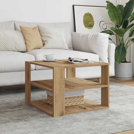 Mesa de centro madera ingeniería roble artesanal 58x58x40 cm en Mesas de centro | Comprar online en Foru.es