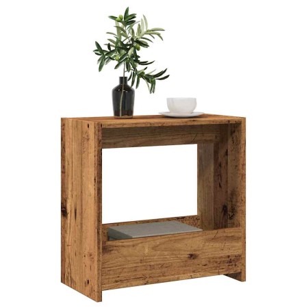 Mesa auxiliar de madera contrachapada envejecida 50x26x50 cm en Mesas auxiliares | Comprar online en Foru.es