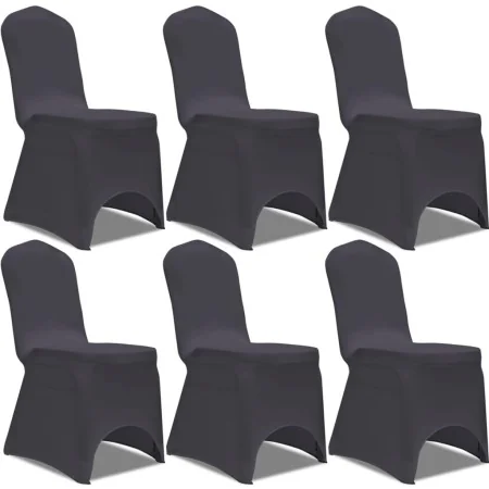 Funda de silla elástica 6 unidades gris antracita de vidaXL, Fundas - Ref: Foro24-131412, Precio: 20,72 €, Descuento: %