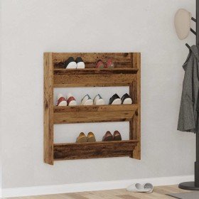 Zapatero de pared madera de ingeniería envejecida 80x18x90 cm en Zapateros y organizadores de calzado | Comprar online en Foru.e