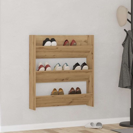 Zapatero de pared madera ingeniería roble artisan 80x18x90 cm en Zapateros y organizadores de calzado | Comprar online en Foru.e