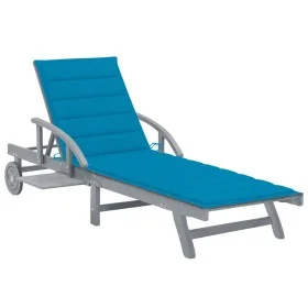 Tumbona de jardín con cojín madera maciza de acacia de vidaXL, Tumbonas - Ref: Foro24-3061333, Precio: 204,47 €, Descuento: %