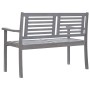 Banco de jardín 2 plazas madera eucalipto gris y cojín 120 cm de vidaXL, Bancos de jardín - Ref: Foro24-3061027, Precio: 183,...