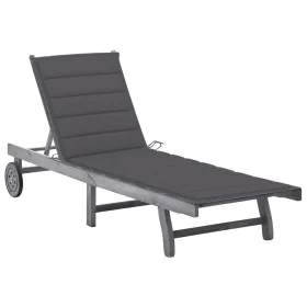 Gartenliege mit Kissen massives Akazienholz grau von vidaXL, Liegen - Ref: Foro24-3061359, Preis: 197,46 €, Rabatt: %