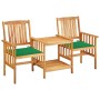 Sillas y mesita de jardín con cojines madera maciza acacia de vidaXL, Conjuntos de jardín - Ref: Foro24-3061280, Precio: 148,...
