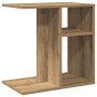 Mesa auxiliar de madera contrachapada roble artisan 50x30x50 cm en Mesas auxiliares | Comprar online en Foru.es