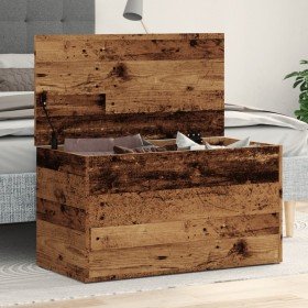 Baúl de almacenamiento madera ingeniería envejecida 84x42x46 cm en Baúles de almacenamiento | Comprar online en Foru.es