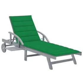 Garden lounger with solid acacia wood cushion by vidaXL, Loungers - Ref: Foro24-3061334, Price: 203,35 €, Discount: %
