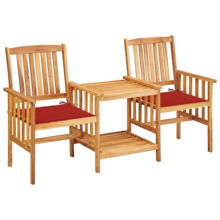 Sillas y mesito de jardín con cojines madera maciza acacia de vidaXL, Conjuntos de jardín - Ref: Foro24-3061281, Precio: 176,...