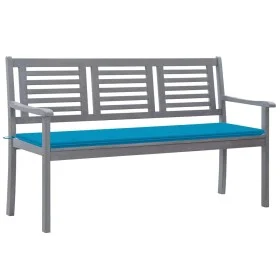 3-Sitzer Gartenbank Eukalyptusholz grau und Kissen 150 cm von vidaXL, Gartenbänke - Ref: Foro24-3061054, Preis: 217,99 €, Rab...