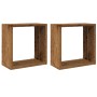 Estantes cubo de pared 2 uds madera envejecida 30x15x30 cm en Estanterías | Comprar online en Foru.es