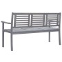 Banco de jardín 3 plazas madera eucalipto gris y cojín 150 cm de vidaXL, Bancos de jardín - Ref: Foro24-3061054, Precio: 217,...
