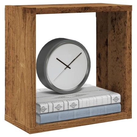 Estantes cubo de pared 4 uds madera envejecida 30x15x30 cm en Estanterías | Comprar online en Foru.es