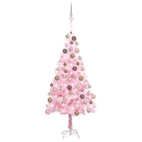 Árbol de Navidad preiluminado con luces y bolas rosa 180 cm en Decoración Festiva y Estacional | Comprar online en Foru.es