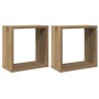 Estantes cubo de pared 2 uds madera roble artisan 30x15x30 cm en Estanterías | Comprar online en Foru.es