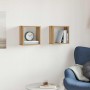 Estantes cubo de pared 2 uds madera roble artisan 30x15x30 cm en Estanterías | Comprar online en Foru.es