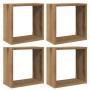 Estantes cubo de pared 4 uds madera roble artisan 30x15x30 cm en Estanterías | Comprar online en Foru.es