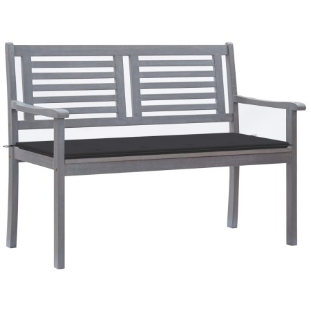 Banco de jardín 2 plazas madera eucalipto gris y cojín 120 cm de vidaXL, Bancos de jardín - Ref: Foro24-3061023, Precio: 187,...