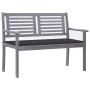 Banco de jardín 2 plazas madera eucalipto gris y cojín 120 cm de vidaXL, Bancos de jardín - Ref: Foro24-3061023, Precio: 187,...