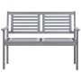 Banco de jardín 2 plazas madera eucalipto gris y cojín 120 cm de vidaXL, Bancos de jardín - Ref: Foro24-3061023, Precio: 187,...