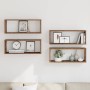 Estantes cubo de pared 4 uds madera envejecida 60x15x23 cm en Estanterías | Comprar online en Foru.es