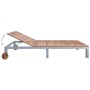 Tumbona con cojín madera maciza de acacia y acero galvanizado de vidaXL, Tumbonas - Ref: Foro24-3061547, Precio: 262,86 €, De...