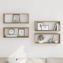 Estantes cubo de pared 4 uds madera roble artisan 60x15x23 cm en Estanterías | Comprar online en Foru.es