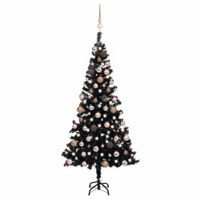 Árbol de Navidad preiluminado con luces y bolas negro 120 cm en Decoración Festiva y Estacional | Comprar online en Foru.es