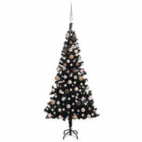 Árbol de Navidad preiluminado con luces y bolas negro 120 cm en Decoración Festiva y Estacional | Comprar online en Foru.es