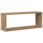 Estantes cubo de pared 4 uds madera roble artisan 60x15x23 cm en Estanterías | Comprar online en Foru.es