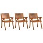 Sillas de comedor jardín con cojines 3 uds madera maciza acacia de vidaXL, Sillas de jardín - Ref: Foro24-3060841, Precio: 25...