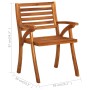 Sillas de comedor jardín con cojines 3 uds madera maciza acacia de vidaXL, Sillas de jardín - Ref: Foro24-3060841, Precio: 25...