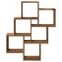Estante cubo de pared madera ingeniería envejecida 78x15x93 cm en Estanterías | Comprar online en Foru.es