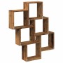 Estante cubo de pared madera ingeniería envejecida 78x15x93 cm en Estanterías | Comprar online en Foru.es