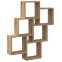 Estante cubo pared madera ingeniería roble artisan 78x15x93 cm en Estanterías | Comprar online en Foru.es