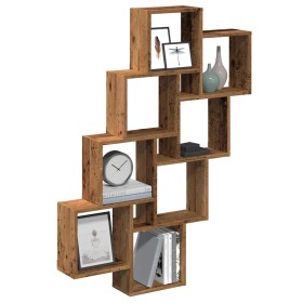 Estante cubo pared madera ingeniería envejecida 90x15x119,5 cm en Estanterías | Comprar online en Foru.es