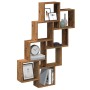 Estante cubo pared madera ingeniería envejecida 90x15x119,5 cm en Estanterías | Comprar online en Foru.es