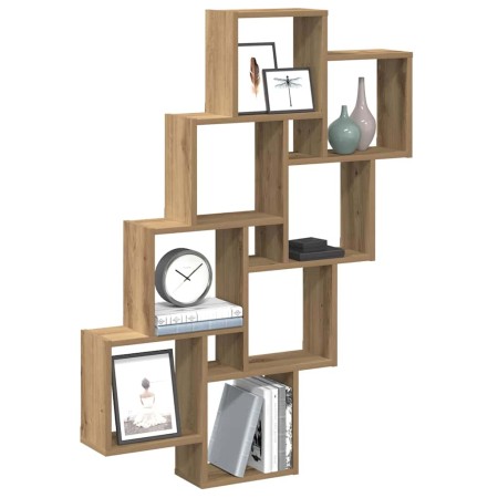 Estante cubo de pared madera ingeniería roble 90x15x119,5 cm en Estanterías | Comprar online en Foru.es