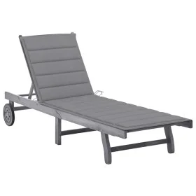 Gartenliege mit Kissen aus massivem grauem Akazienholz von vidaXL, Liegen - Ref: Foro24-3061360, Preis: 193,88 €, Rabatt: %