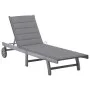Garden lounger with solid gray acacia wood cushion by vidaXL, Loungers - Ref: Foro24-3061360, Price: 193,88 €, Discount: %