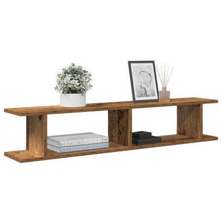 Estantes pared 2 uds madera ingeniería envejecida 105x18x20 cm en Estanterías | Comprar online en Foru.es