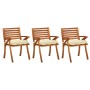 Sillas de comedor jardín con cojines 3 uds madera maciza acacia de vidaXL, Sillas de jardín - Ref: Foro24-3060832, Precio: 25...
