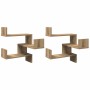 Estanterías pared de esquina 2 uds madera roble 40x40x49,5 cm en Estanterías | Comprar online en Foru.es