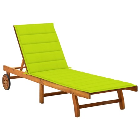 Tumbona de jardín con cojín madera maciza de acacia de vidaXL, Tumbonas - Ref: Foro24-3061355, Precio: 199,70 €, Descuento: %