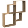 Estante de pared madera ingeniería roble artisian 80x15x78,5 cm en Estanterías | Comprar online en Foru.es