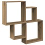 Estante de pared madera ingeniería roble artisian 80x15x78,5 cm en Estanterías | Comprar online en Foru.es
