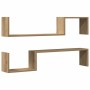 Estante de pared 2 uds madera roble artisan 100x15x20 cm en Estanterías | Comprar online en Foru.es